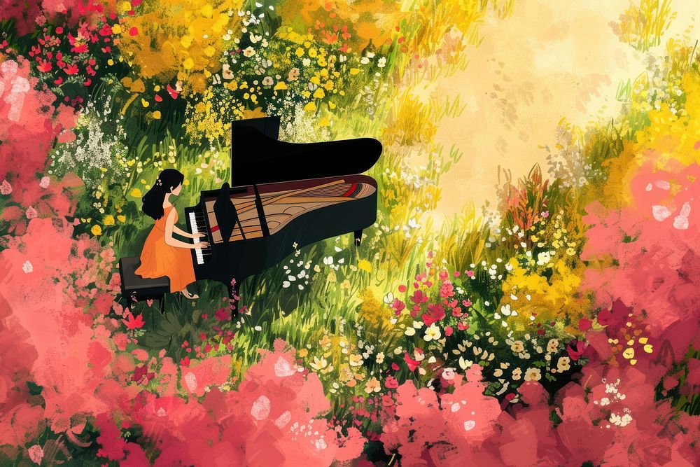Flower music piano creativity.
