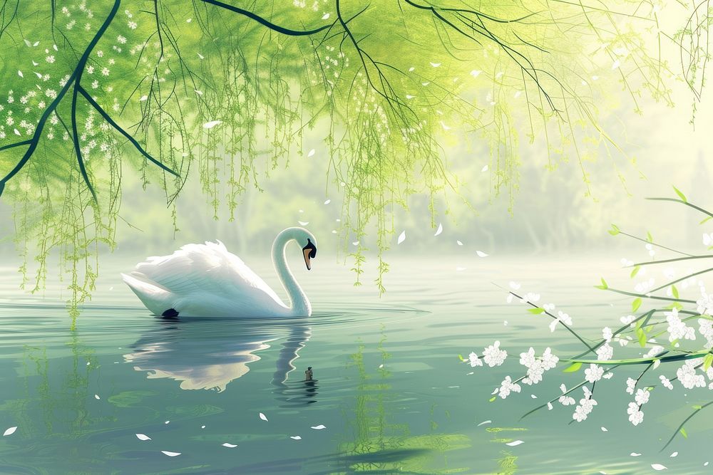Swan outdoors nature animal.