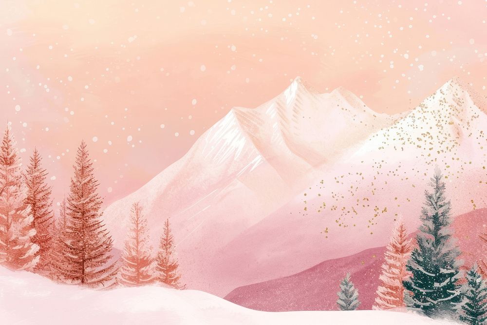 Snow tree backgrounds mountain.