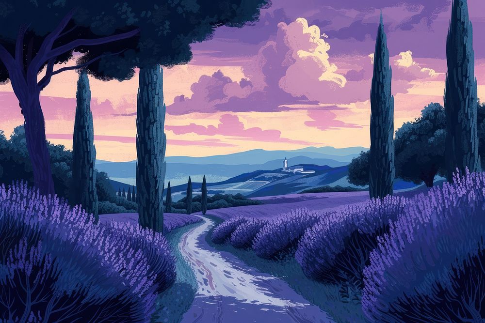 Landscape lavender outdoors nature.