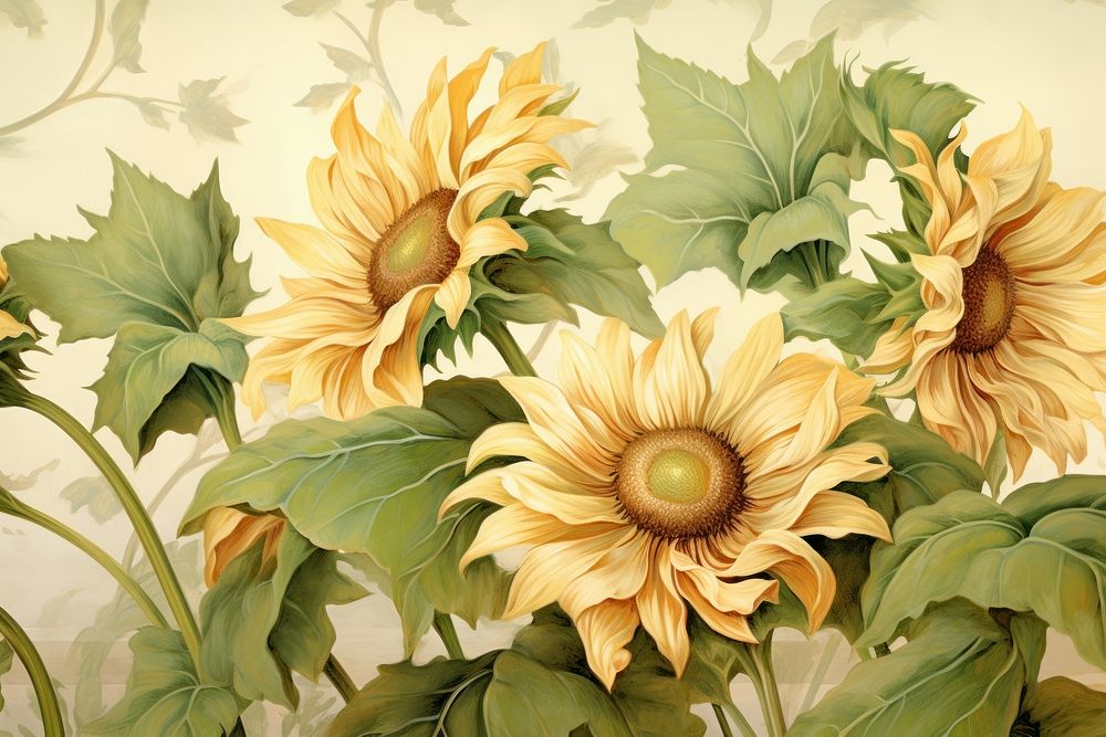 Sunflower painting art backgrounds.