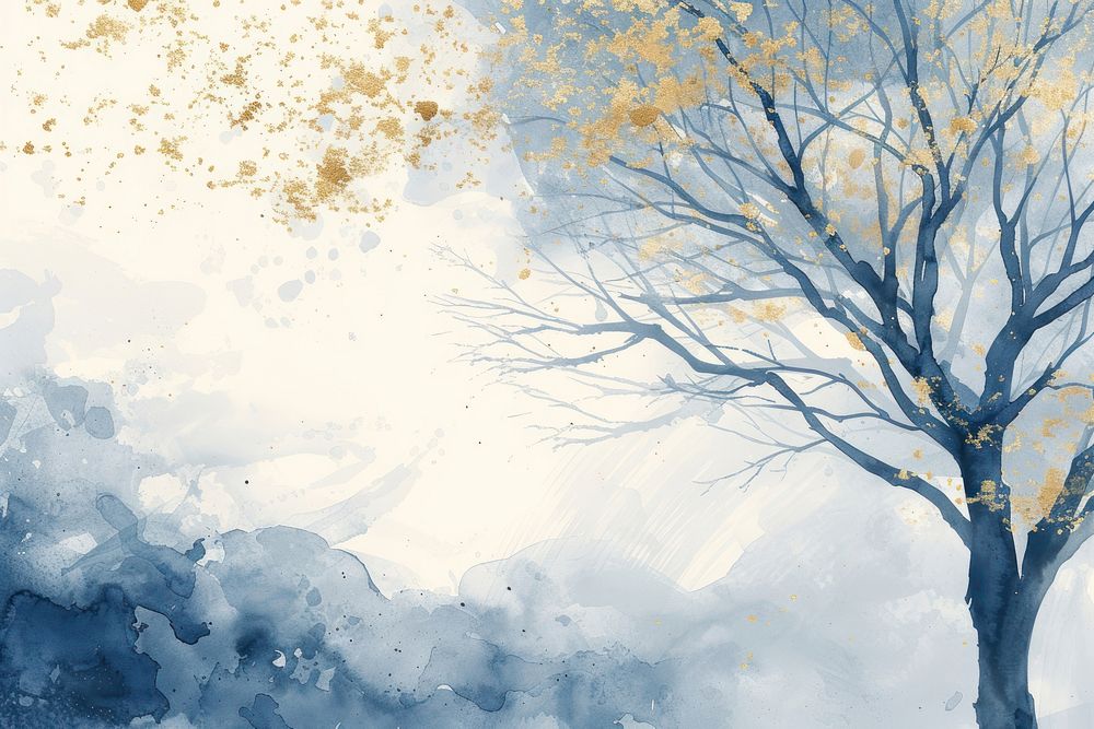 Tree watercolor background painting backgrounds outdoors.
