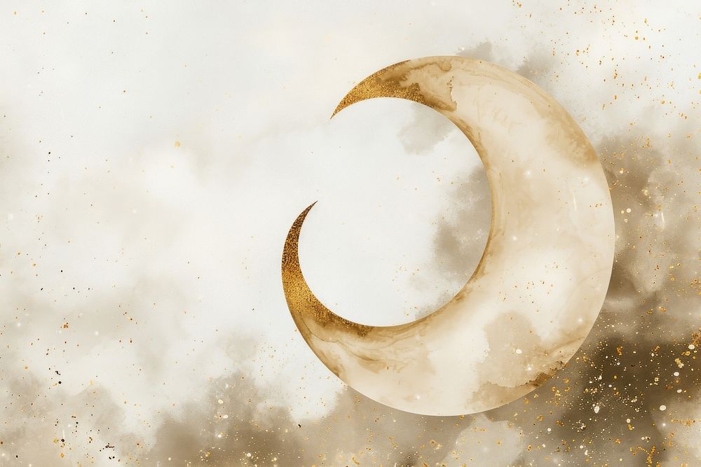 Watercolor background moon of Eid Mubarak astronomy outdoors nature.