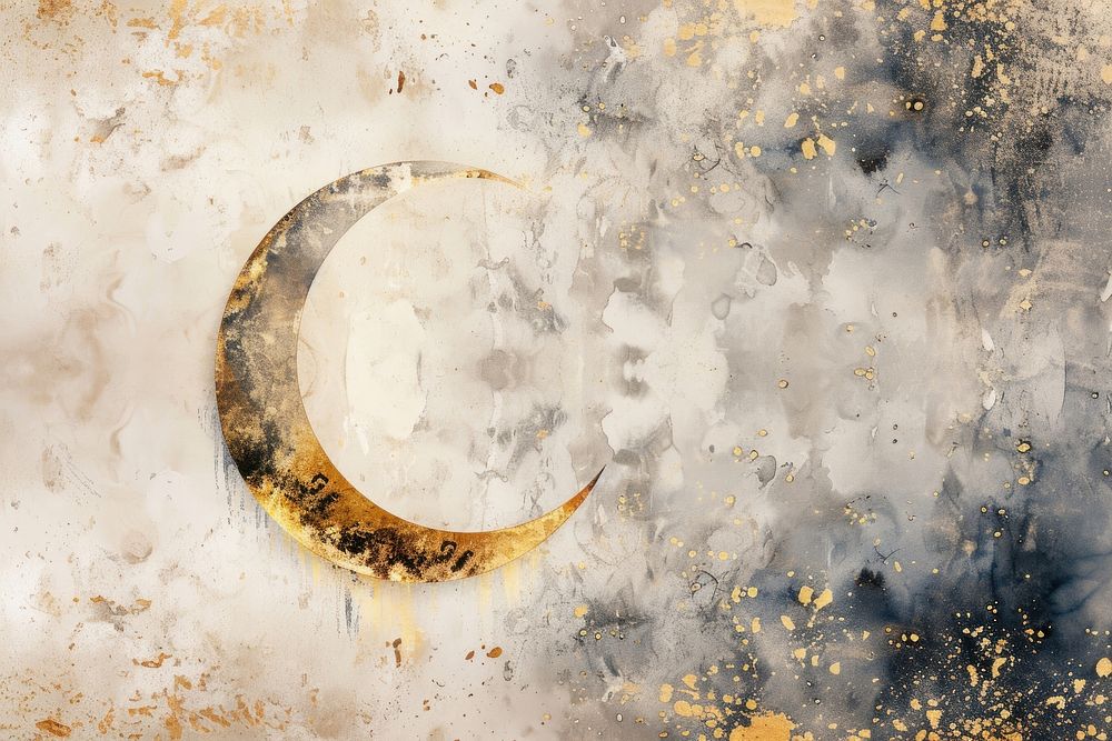 Watercolor background moon of Eid Mubarak backgrounds outdoors painting.