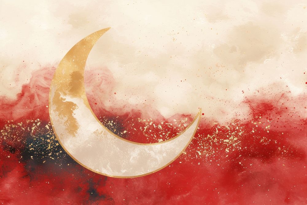 Watercolor background moon of Eid Mubarak astronomy outdoors nature.