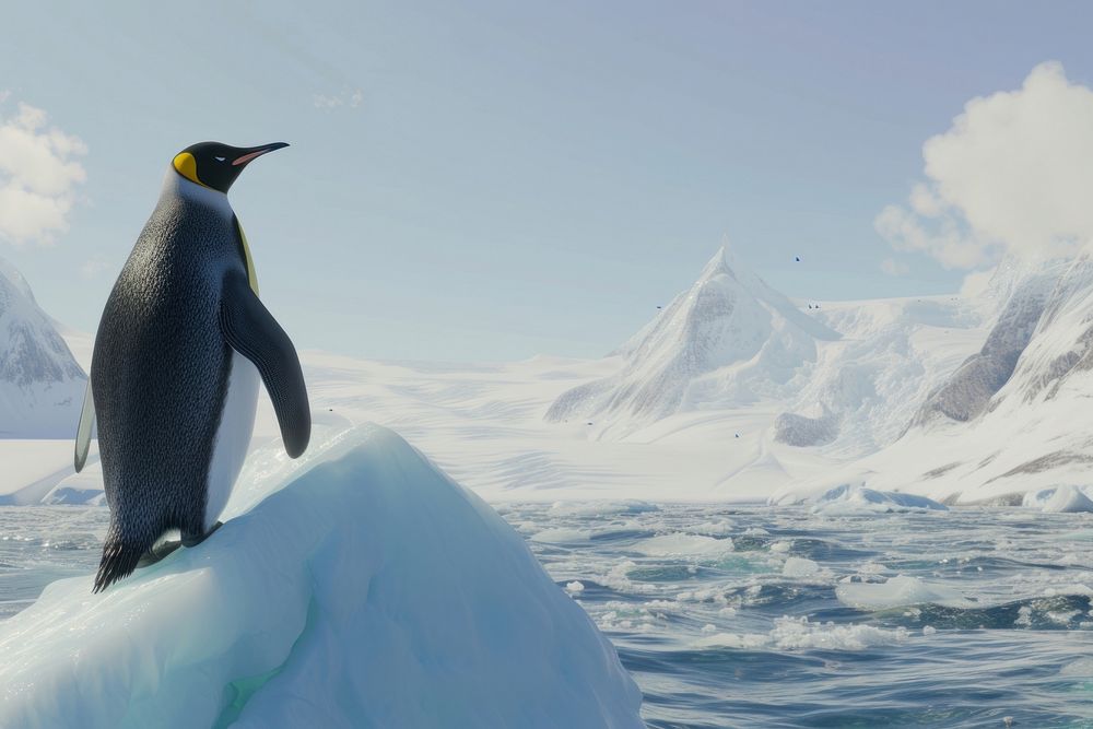 Penguin outdoors iceberg animal.