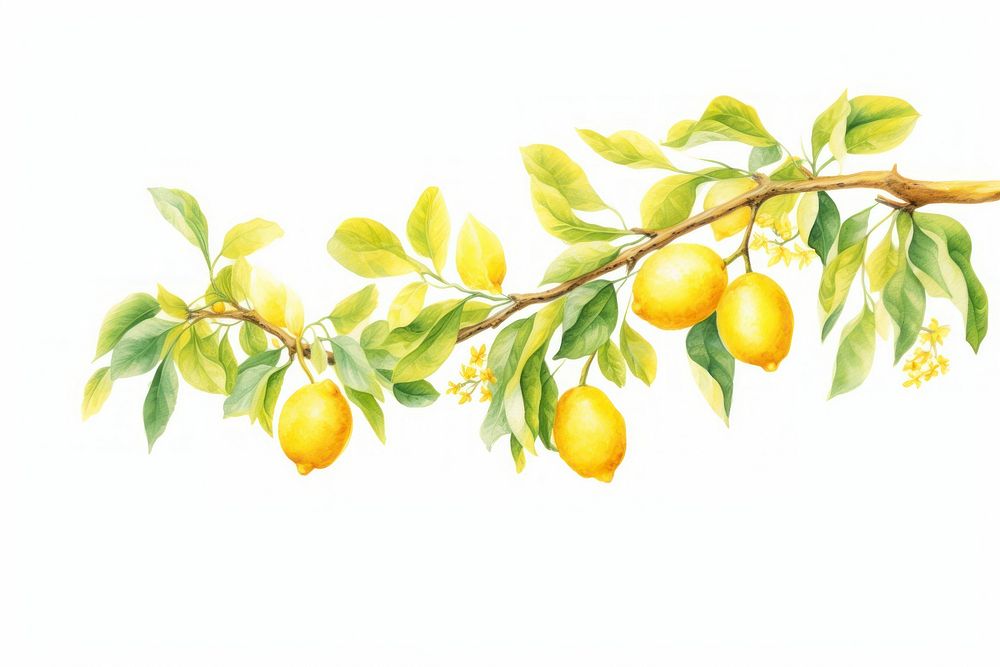 Lemon branch hanging fruit plant.