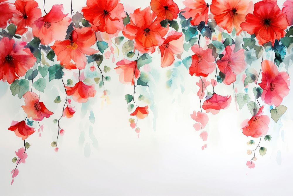 Red flower painting hanging nature.