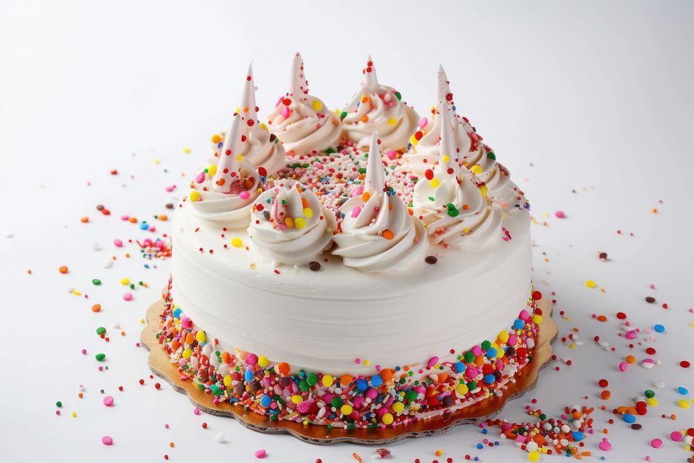 Birthday cake sprinkles dessert icing.