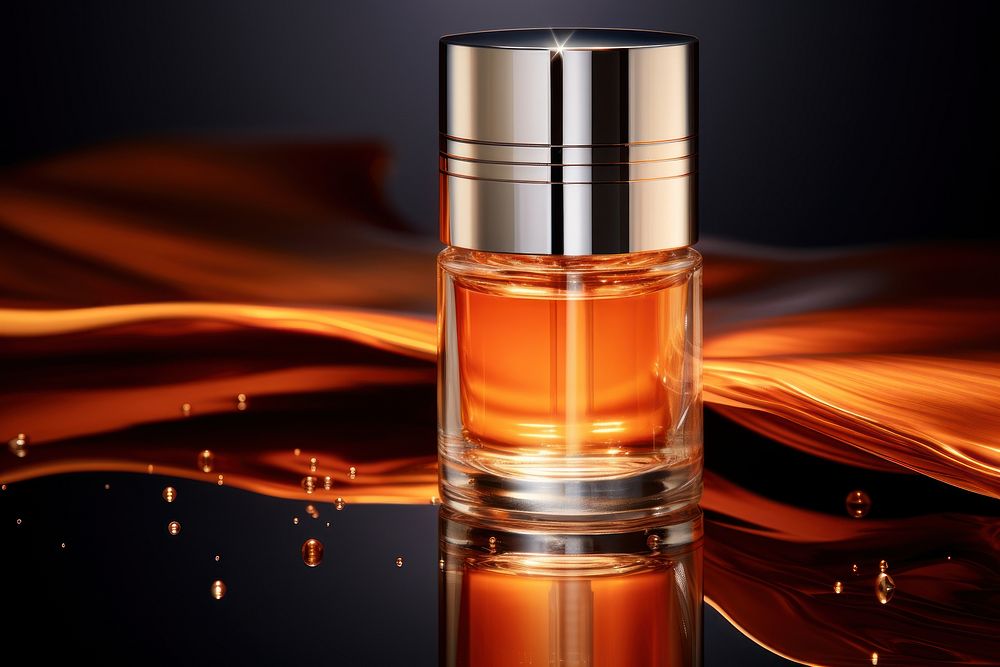 Serum cosmetics perfume reflection.