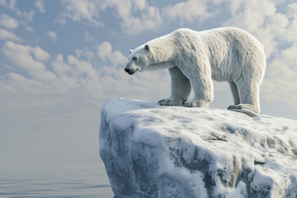 Bear wildlife iceberg animal.
