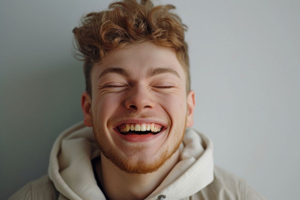 British man laughing adult smile.