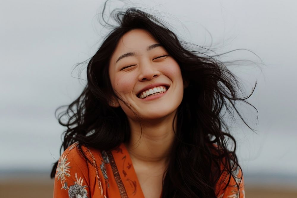 South east asian woman laughing smile adult.