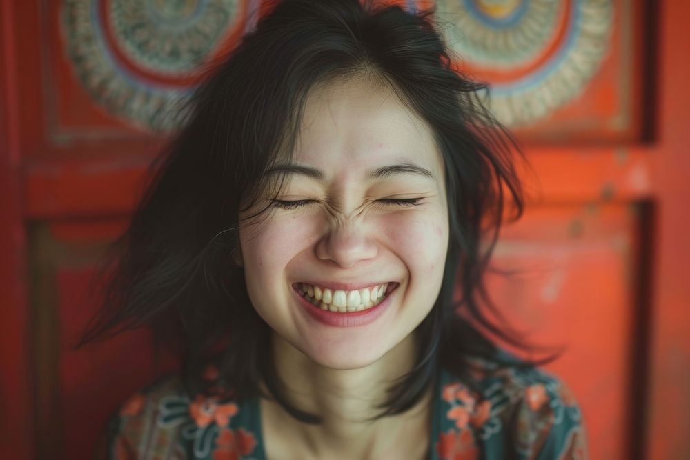 South east asian woman laughing adult smile.