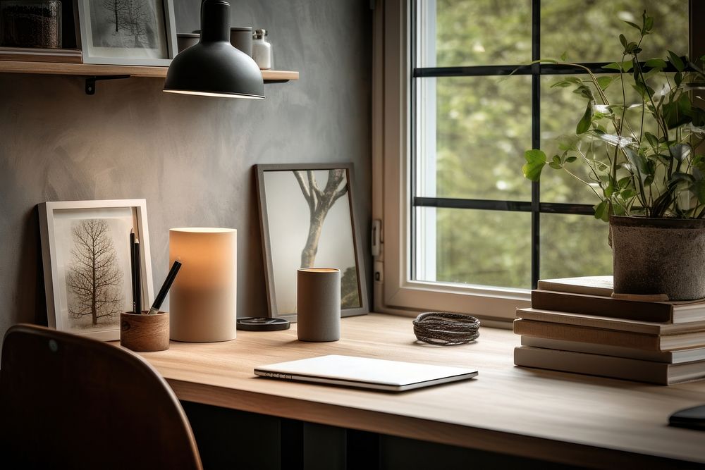 Scandinavian interior design furniture window table.