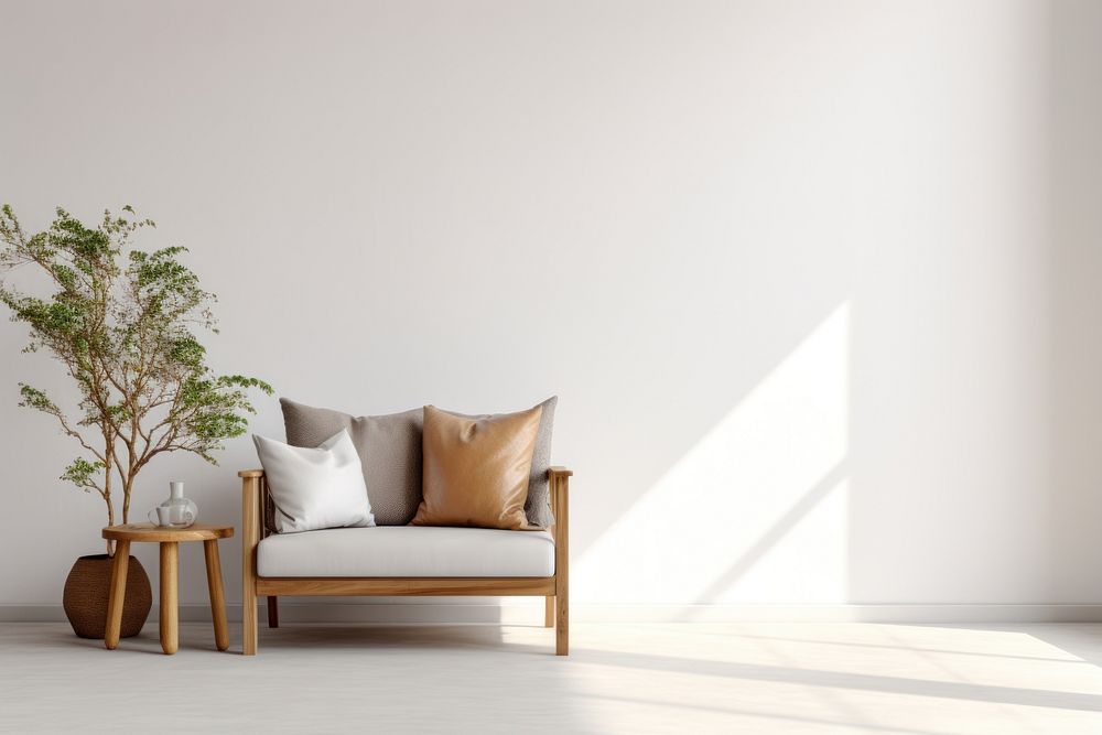 Scandinavian interior design of a living room furniture cushion pillow.