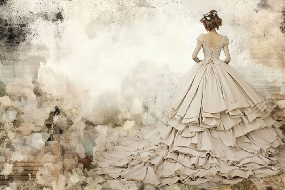 Wedding dress lanscape fashion gown architecture.