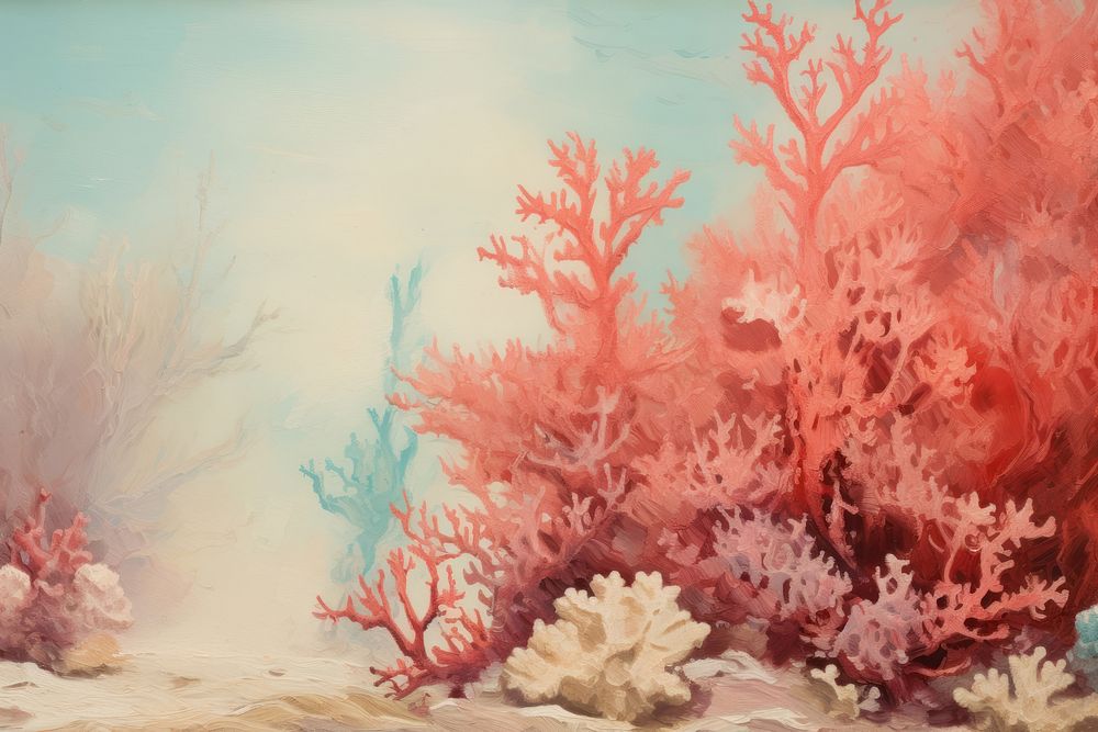 Coral under sea painting backgrounds outdoors.