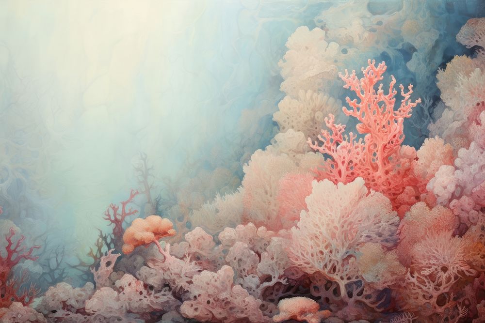 Coral under sea backgrounds outdoors painting.