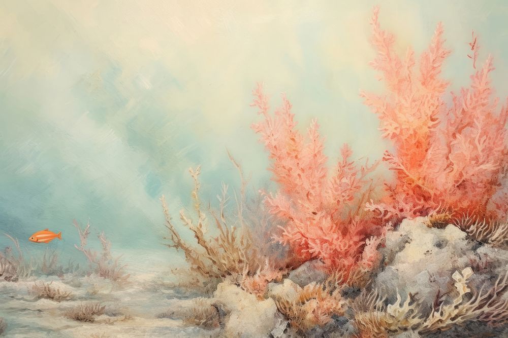 Coral under sea painting backgrounds underwater.