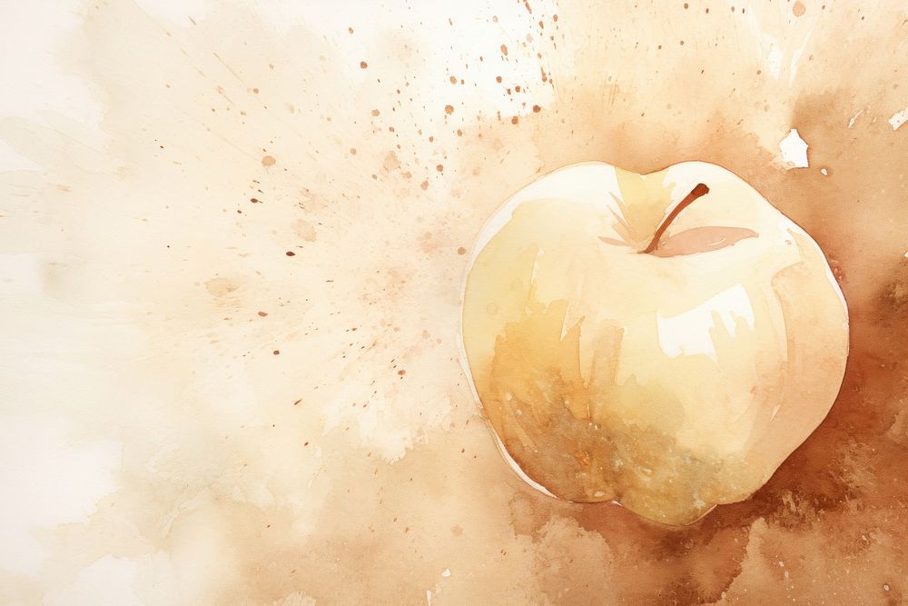Apple watercolor background backgrounds painting plant.