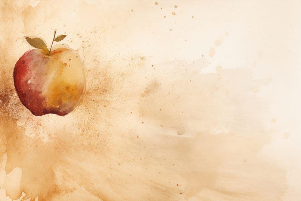 Apple watercolor background painting backgrounds fruit.