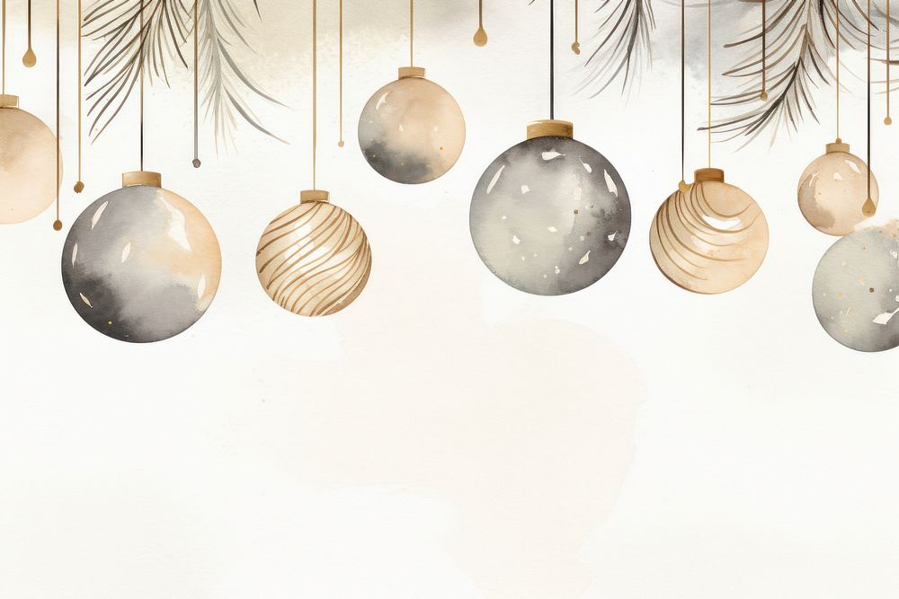 Christmas ornament watercolor background backgrounds celebration accessories.