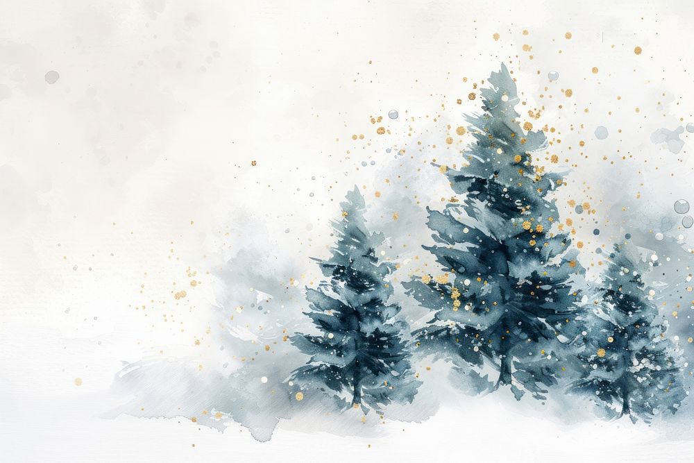 Christmas tree watercolor background backgrounds outdoors nature.
