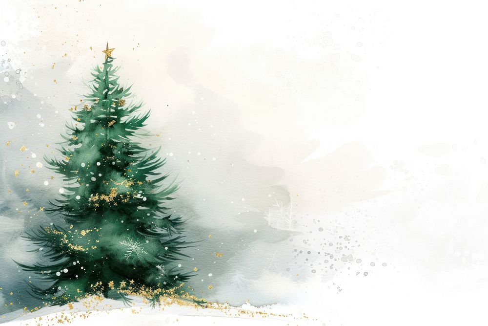 Christmas tree watercolor background backgrounds plant celebration.