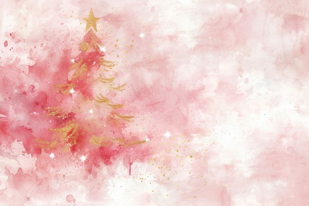 Christmas tree watercolor background backgrounds painting pink.