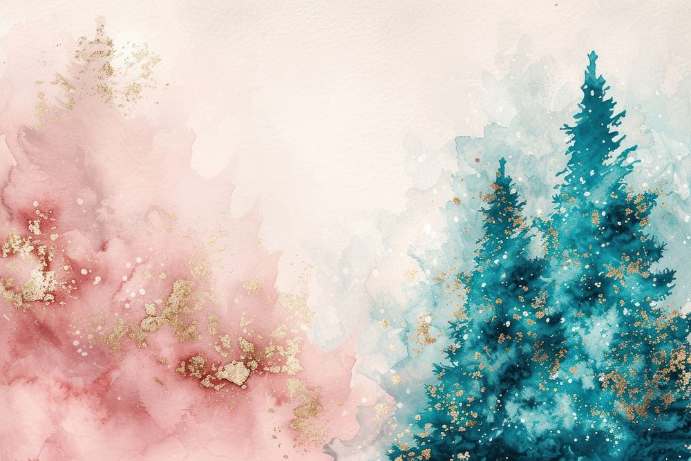 Christmas tree watercolor background painting backgrounds plant.