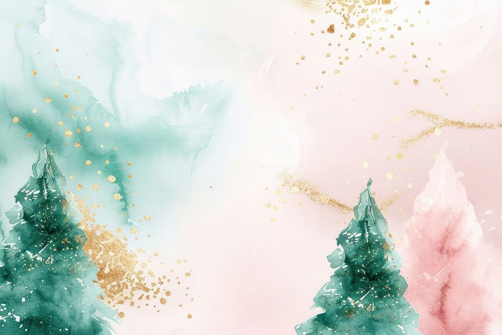 Christmas tree watercolor background backgrounds turquoise painting.