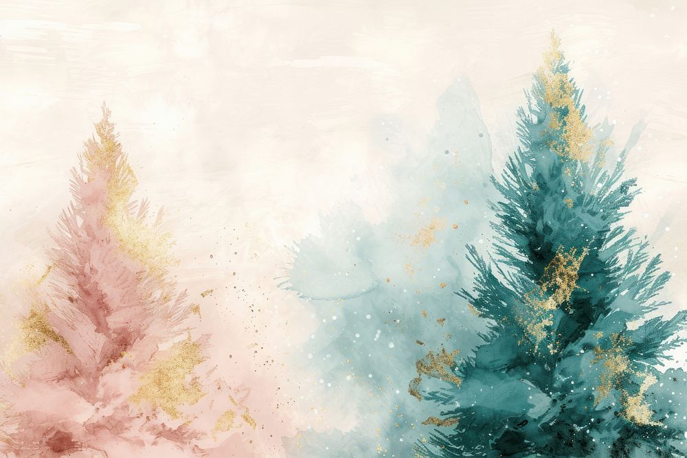 Christmas tree watercolor background painting backgrounds outdoors.