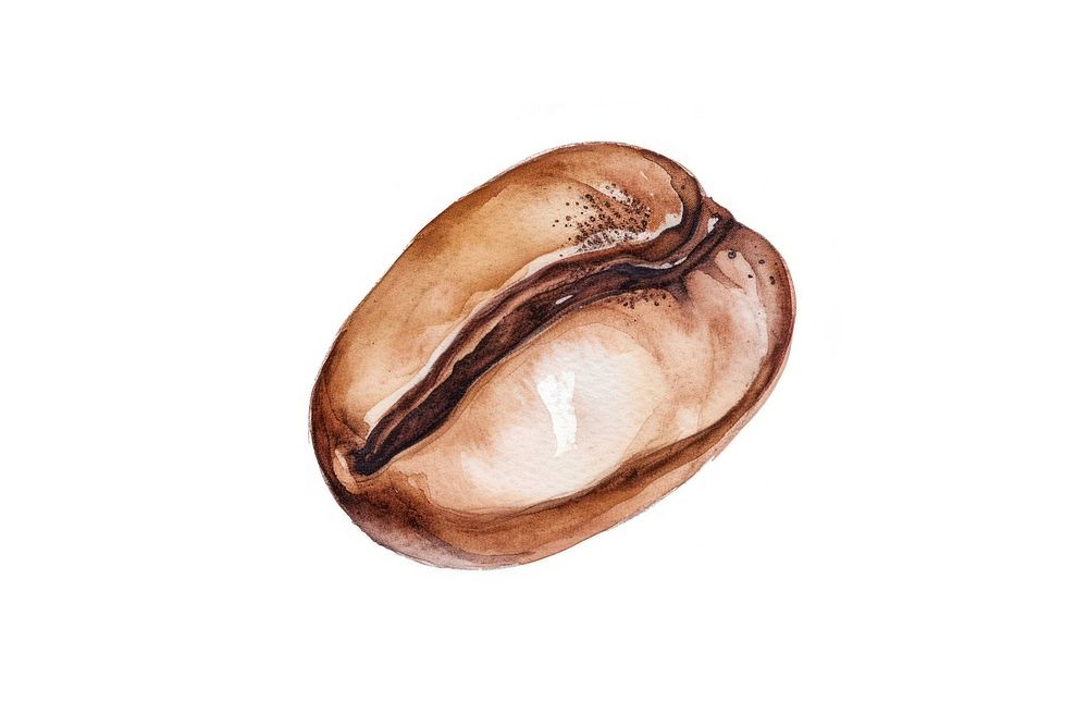 Coffee bean in the style of minimalist illustrator nut white background freshness.