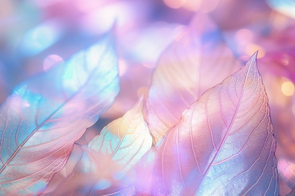 Holographic abstract leaf texture backgrounds outdoors glitter.