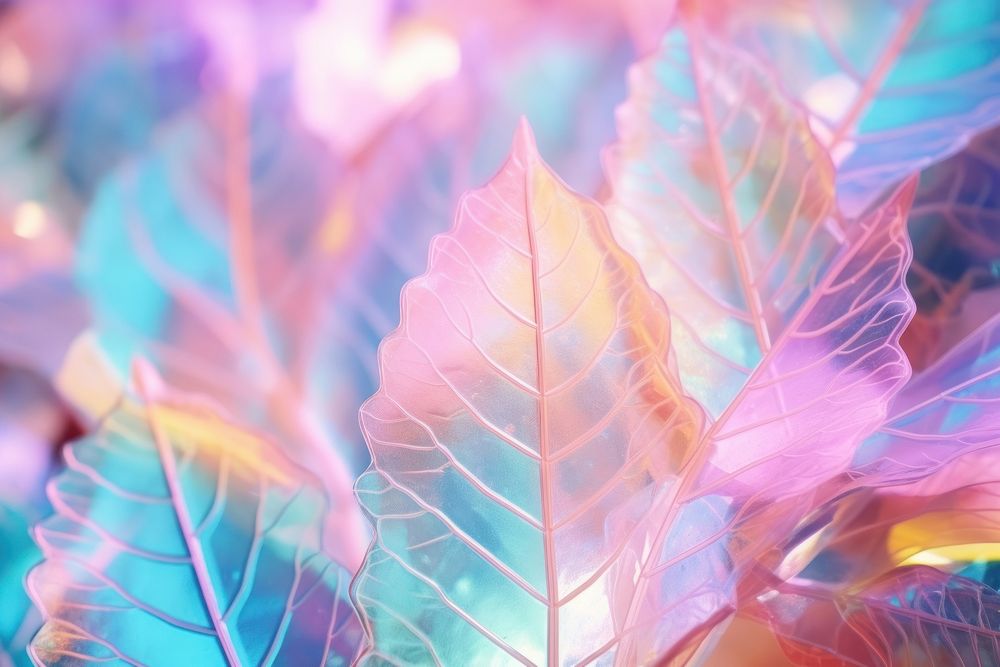 Holographic abstract leaf texture backgrounds outdoors purple.