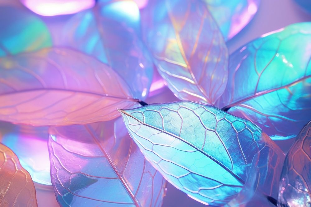 Holographic abstract leaf texture backgrounds light plant.