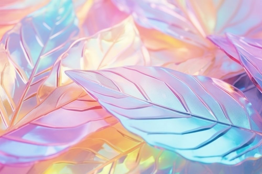 Holographic leaf texture backgrounds plant lightweight.