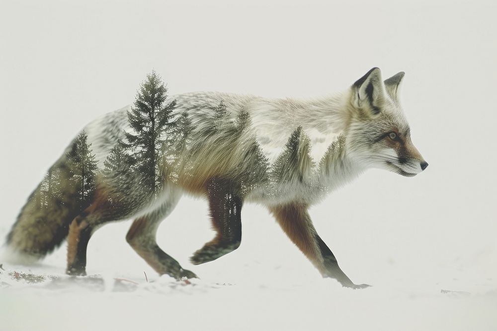 Animal with climate change background wildlife mammal fox.