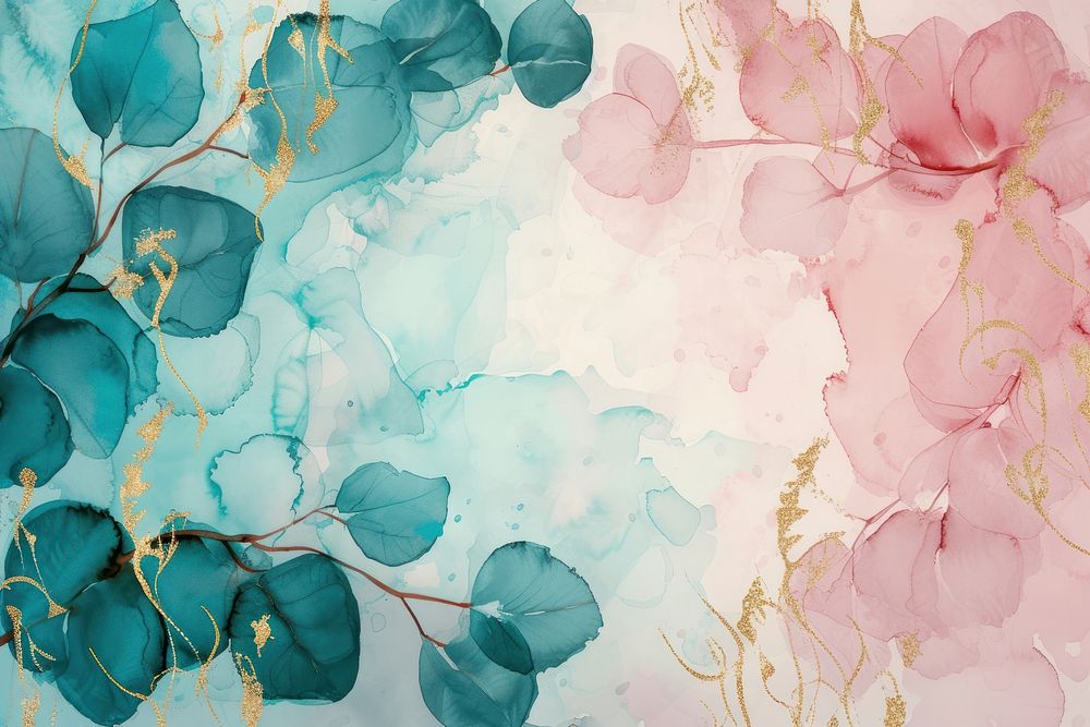 Eucalyptus watercolor background painting backgrounds pattern.