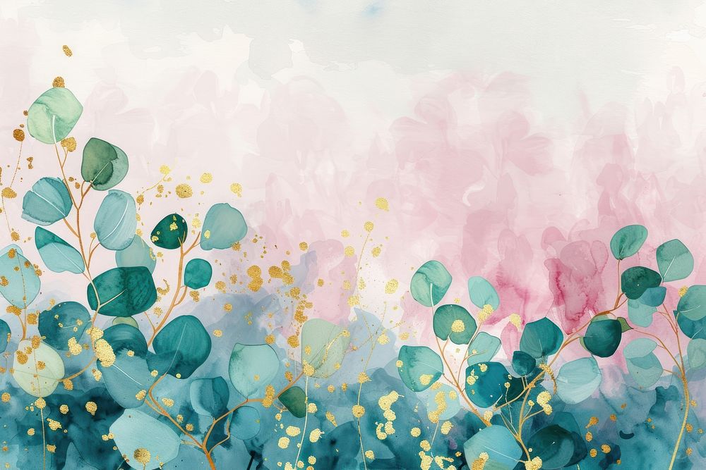 Eucalyptus watercolor background painting backgrounds outdoors.