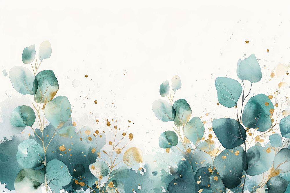 Eucalyptus watercolor background backgrounds outdoors painting.