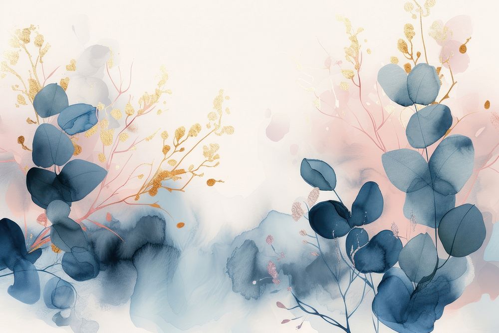 Eucalyptus watercolor background painting backgrounds pattern.