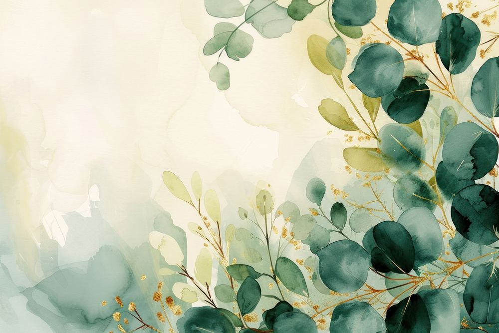 Eucalyptus watercolor background green backgrounds painting.