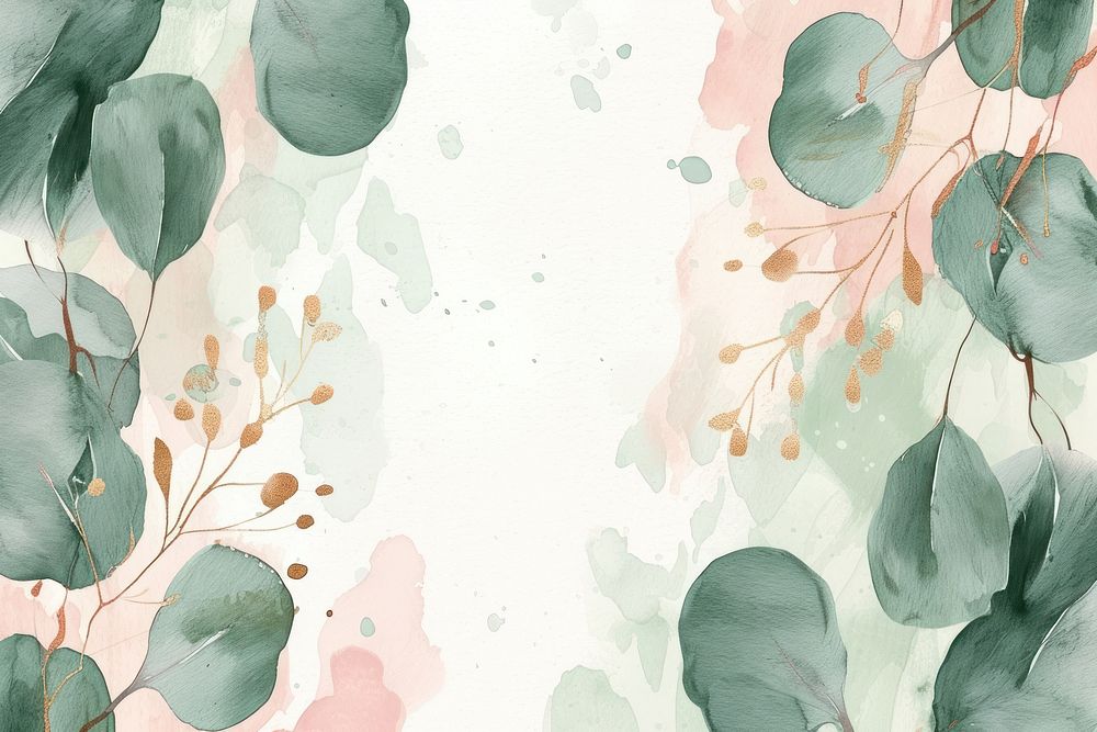 Eucalyptus watercolor background backgrounds painting pattern.