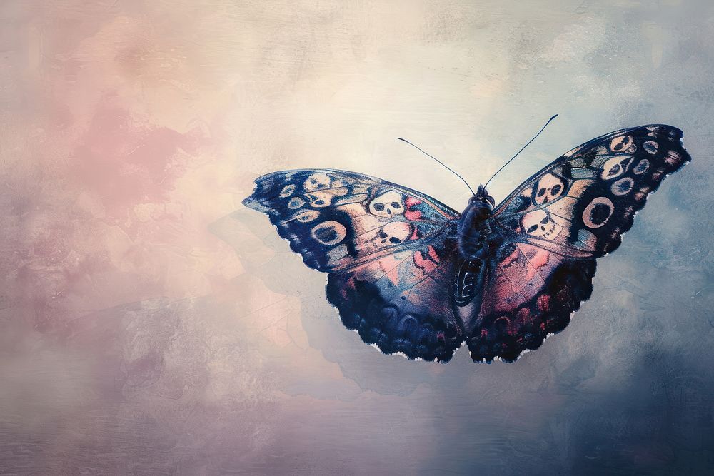 Mysterious night butterfly painting pattern animal.