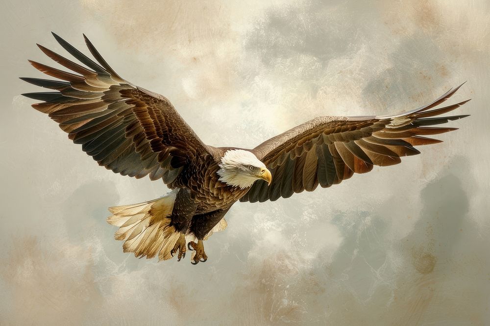 Eagle mid-air animal motion.
