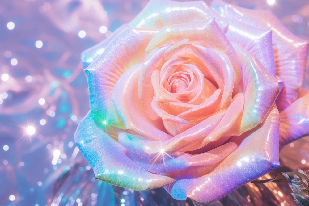 Holographic rose texture background flower petal plant.
