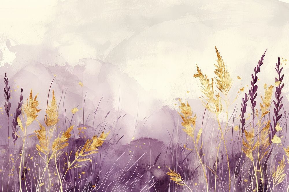 Grass watercolor background painting purple backgrounds.