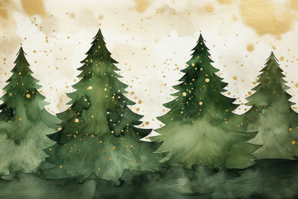 Green christmas tree watercolor background backgrounds plant celebration.